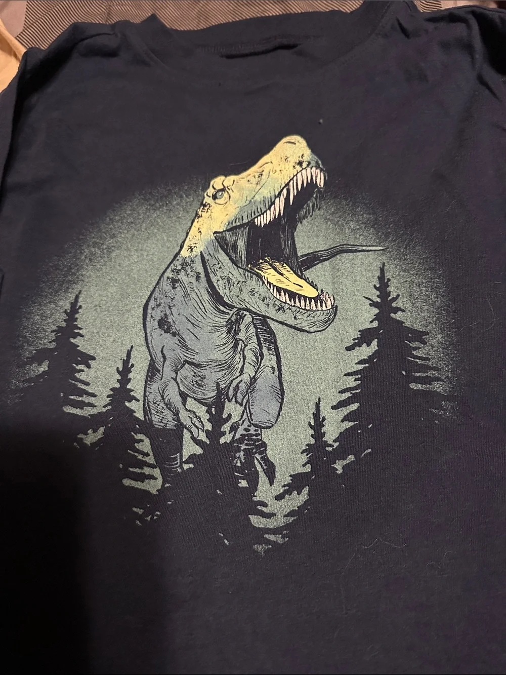 Kids' Dinosaur Graphic Tee - Navy and Tan bundle of two